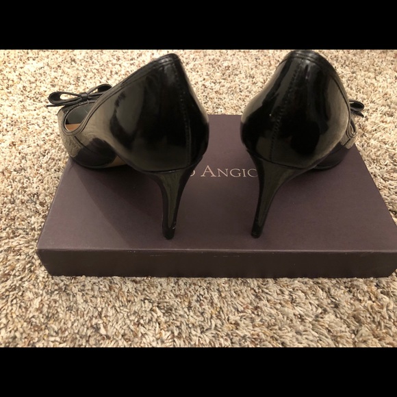Black Patent Enzo Angiolini Peep Toe Pumps - Picture 9 of 9